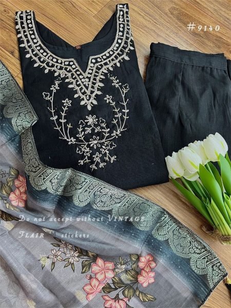New Collection Plus Size Designer Roman Silk Kurti Set with Handcrafted Appliqu     Digital Banarsi Dupatta Plus Size Kurti / Gown