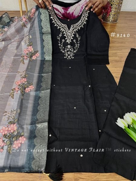 New Collection Plus Size Designer Roman Silk Kurti Set with Handcrafted Appliqu     Digital Banarsi Dupatta Plus Size Kurti / Gown