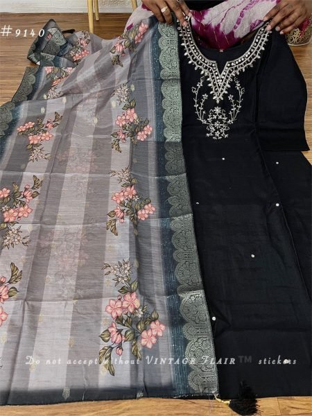 New Collection Plus Size Designer Roman Silk Kurti Set with Handcrafted Appliqu     Digital Banarsi Dupatta Plus Size Kurti / Gown