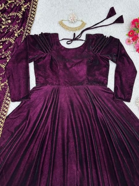 New Collection Velvet Gown With Dupatta  Ready To Wear Collection