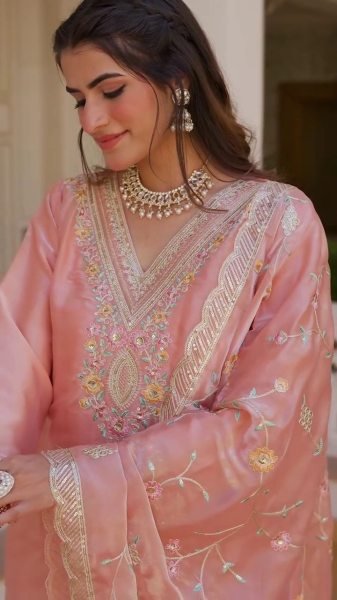New Collection With Jimmy Choo Silk Heavy Embroidery Work Top Bottom And Dupatta Set  Ready To Wear Collection
