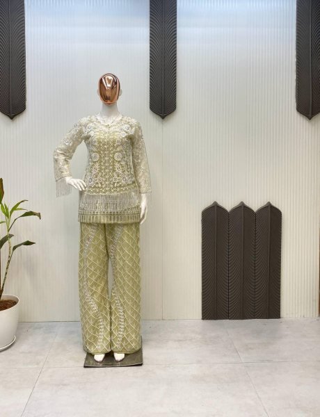 New collection Woman s Suit With Heavy Sequence Work Top  Koti   Plazzo Co ord Set CO ORD Sets