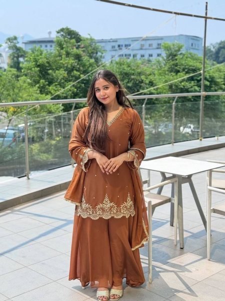 New Collection Womens Festive Suits Embroidered Georgette Sharara Set with Dupatta  Online Wholesale in India Plus Size Kurti / Gown