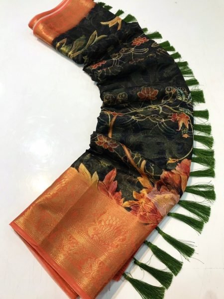 New Concept Of Organza Zari Weaving Saree Collection  Organza Sarees Wholesale