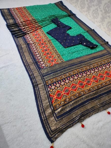 New Crush Dola Silk with Border Foil Work Saree Silk Sarees Wholesale