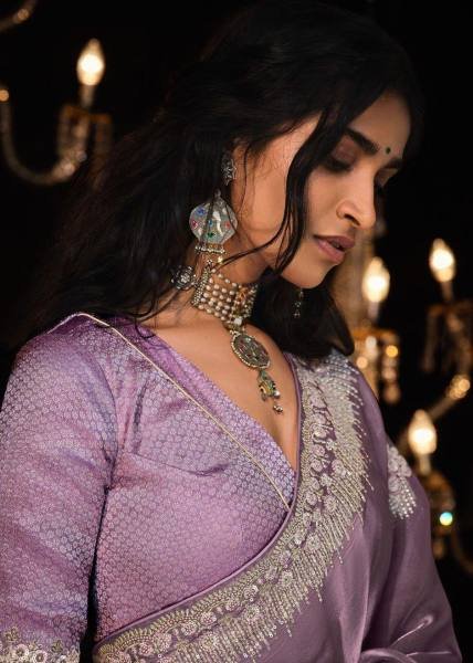New Crystal Silk Jimmy Choo Saree – Elegant Sequence & Zari Embroidery  Embroidery Sarees Wholesale