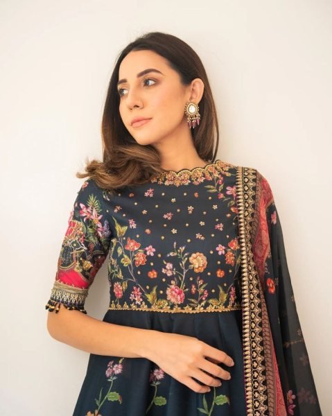 New Designer Butter Silk Printed Gown With Dupatta Ready To Wear Collection