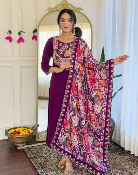 New Designer Chanderi Cotton Heavy Quality Printed Dupatta Set for Women Fashion 