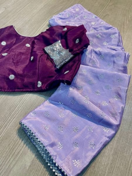 New Designer Chiffon Saree With Embroidery Work  Pure Chiffon Sarees Wholesale
