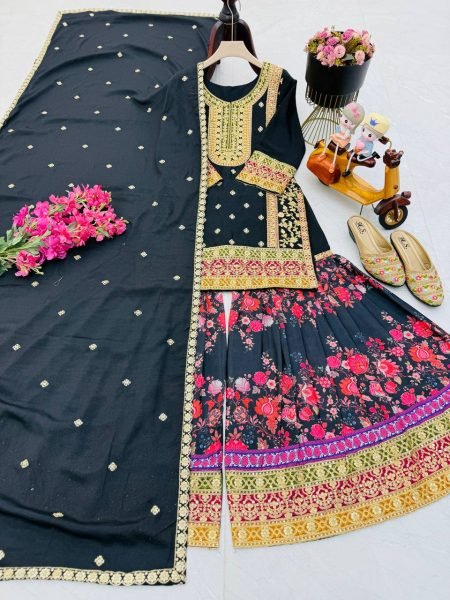 New Designer Collection In Pure Chinnon with Heavy Embroidery Work Ready To Wear Suit Ready To Wear Collection