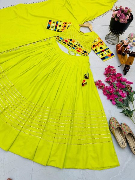 New Designer Flex Cotton Embroidery Work Lehenga Choli Navratri Lehnega Choli