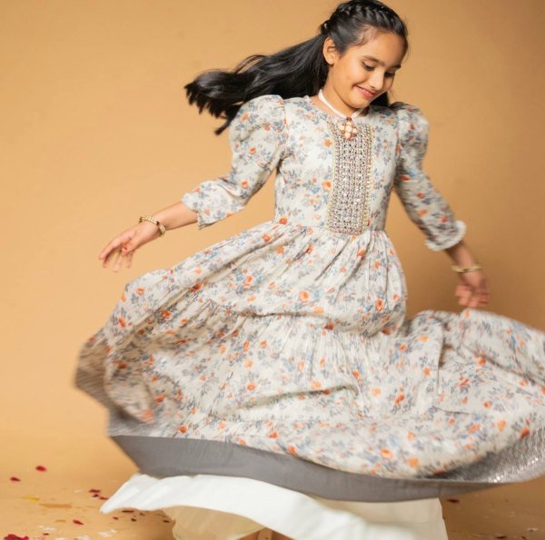 New Designer Gown With Sequence 5mm Embroidery Work With Digital Print Work Anarkali Girls Wear
