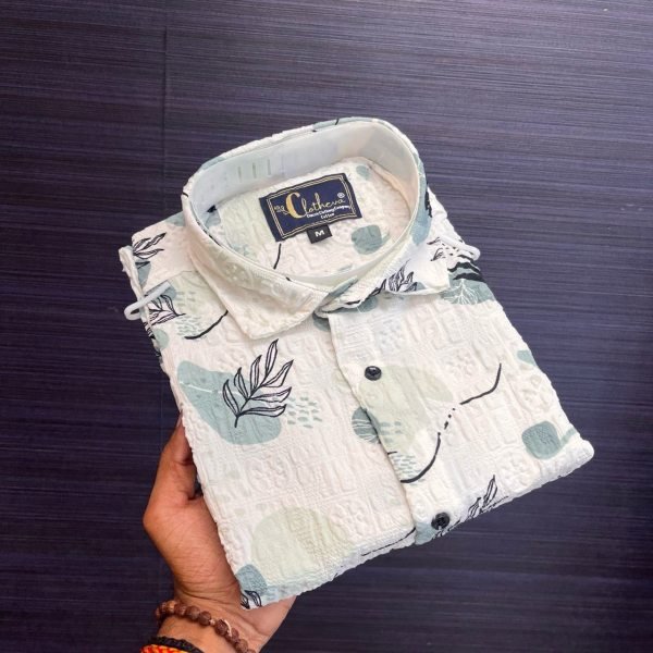 New Designer Imported Popcorn Fabric Shirt  Mens Shirt