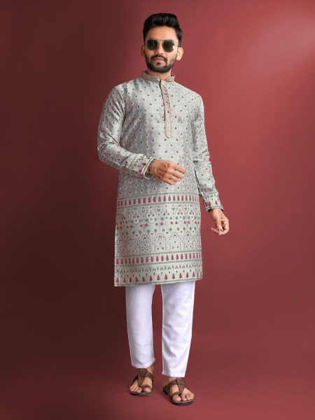 New Designer Jacquard Silk Kurta Pajama Collection  Kurta Pajama Wholesale