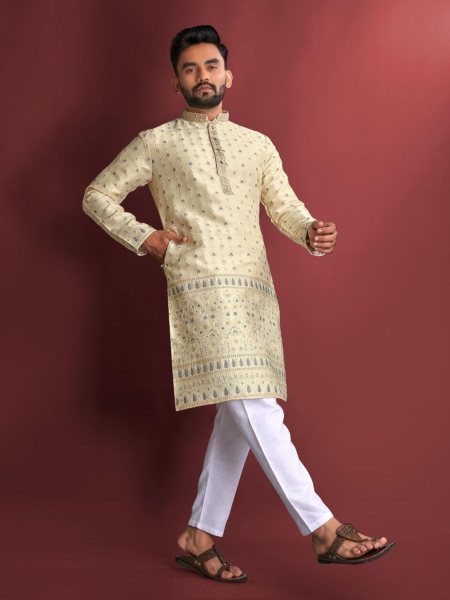 New Designer Jacquard Silk Kurta Pajama Collection  Kurta Pajama Wholesale