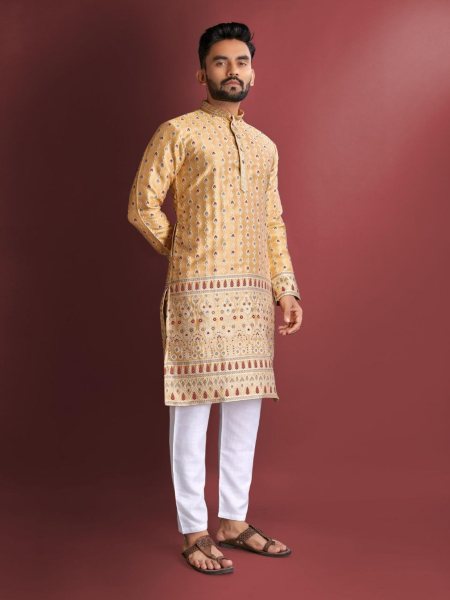 New Designer Jacquard Silk Kurta Pajama Collection  Kurta Pajama Wholesale