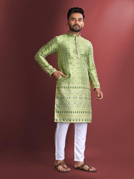 New Designer Jacquard Silk Kurta Pajama Collection  Kurta Pajama Wholesale