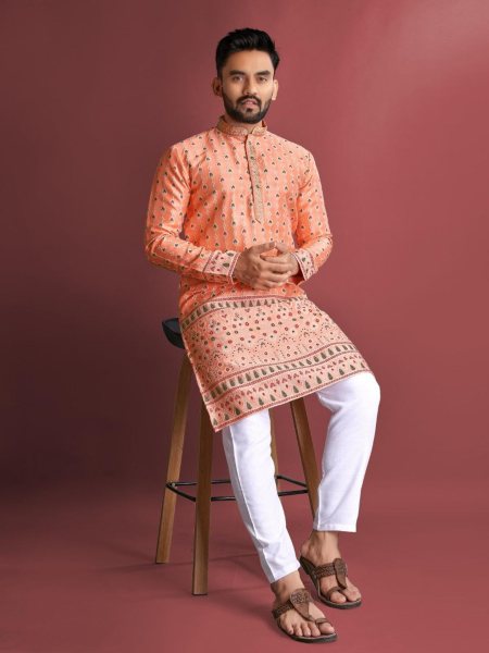 New Designer Jacquard Silk Kurta Pajama Collection  Kurta Pajama Wholesale