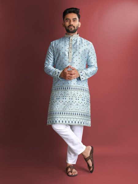 New Designer Jacquard Silk Kurta Pajama Collection  Kurta Pajama Wholesale