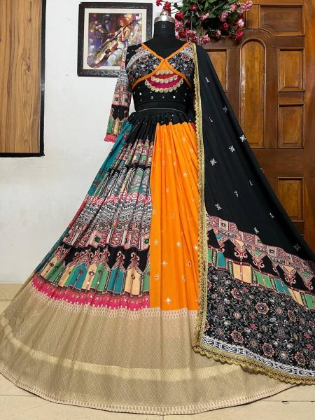 New Designer Navratri Special Muslin Cotton Lehenga Choli  Navratri Lehnega Choli