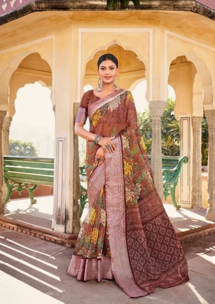 New Designer Organza Silk Saree  Organza Sarees Wholesale