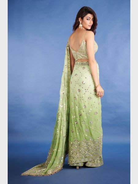 New Designer Part Wear Soft Georgette Saree with Sequence Work  Georgette Sarees Wholesale