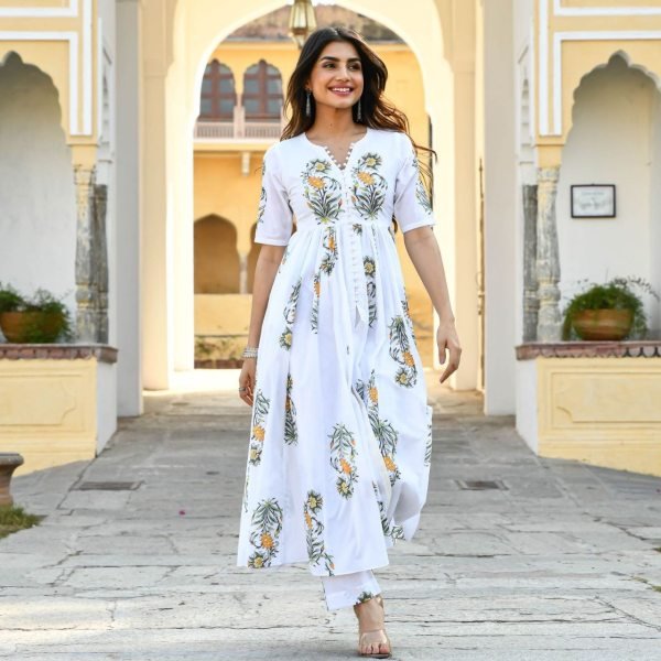 New Designer Party Wear Cotton Kurti Pant Ready To Wear Collection