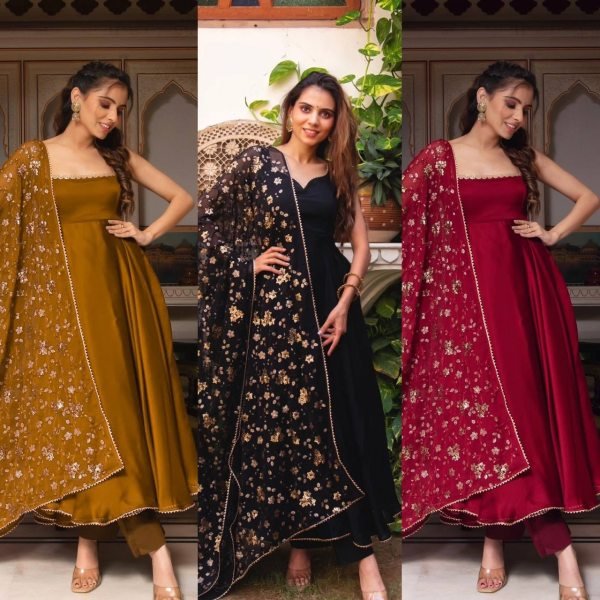 New Designer Party Wear look 3pc Set  3 Piece Kurti Set