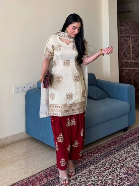 New Designer Party Wear Look Budget Friendly Stitched Suit Best Price 