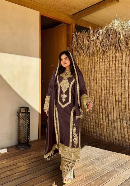 New Designer Party Wear Look Pure Chinon Silk Suit Best Price Ready To Wear Collection