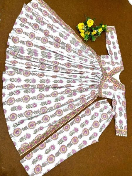 New Designer Party Wear Naira Cut Cotton Kurti Set Ready To Wear Collection