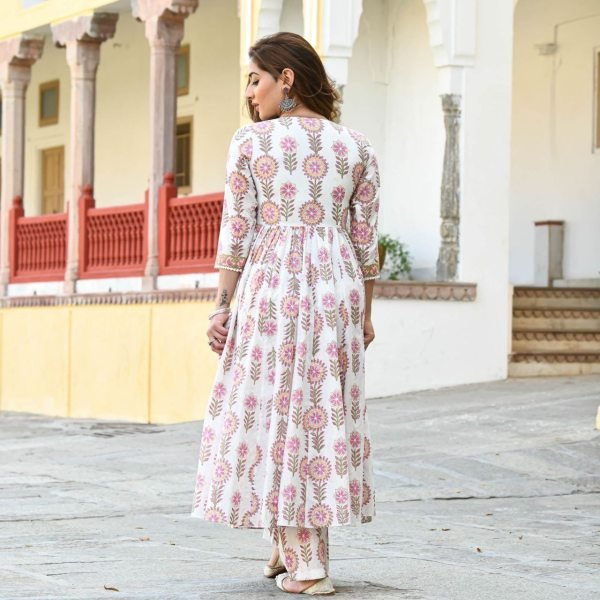 New Designer Party Wear Naira Cut Cotton Kurti Set Ready To Wear Collection