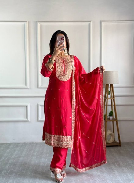  New Designer Party Wear Top Pant Set with Fancy Dupatta   Embroidery Work Ready To Wear Collection
