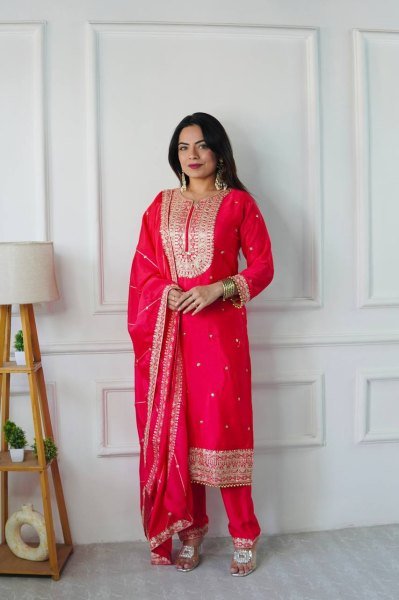  New Designer Party Wear Top Pant Set with Fancy Dupatta   Embroidery Work Ready To Wear Collection