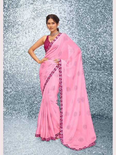 New Designer Satin Chiffon Saree Collection  Pure Chiffon Sarees Wholesale