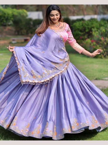 New Designer Soft Butter Silk Lehenga Choli  Navratri Lehnega Choli