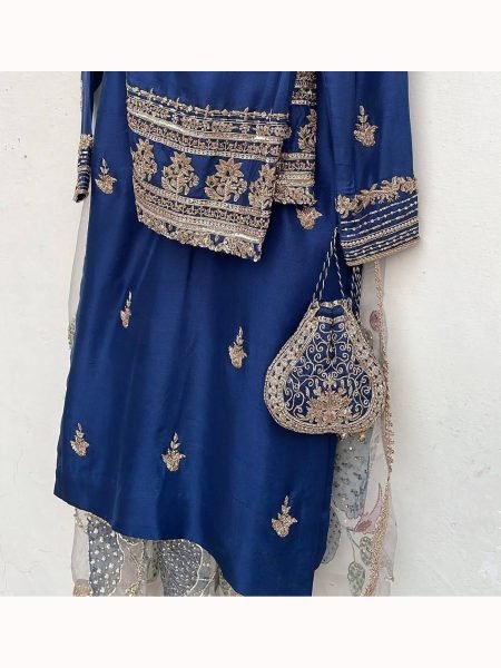 New Designer Style Suit set Sequence Embroidery work with Printed Organza Dupatta Ready To Wear Collection