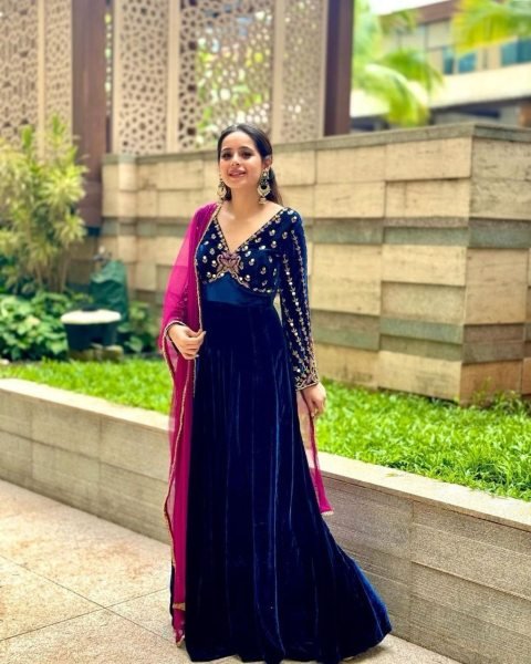 New Designer Viscose Velvet Gown With Soft Net Dupatta  Ready To Wear Collection
