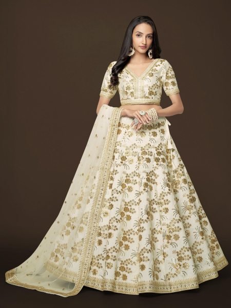 New Designer Wedding Wear Machine Real attractiveness Silk Lehenga Choli Set
