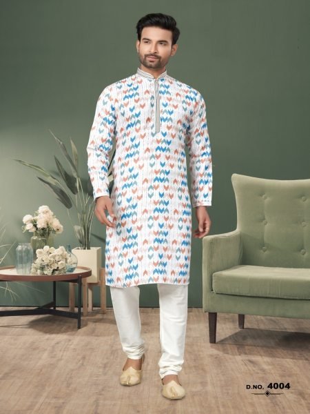 New Designs Heavy Cotton Digital Print with Sequance, Thread and Pintex Work Wedding Kurta Pajama Kurta Pajama Wholesale