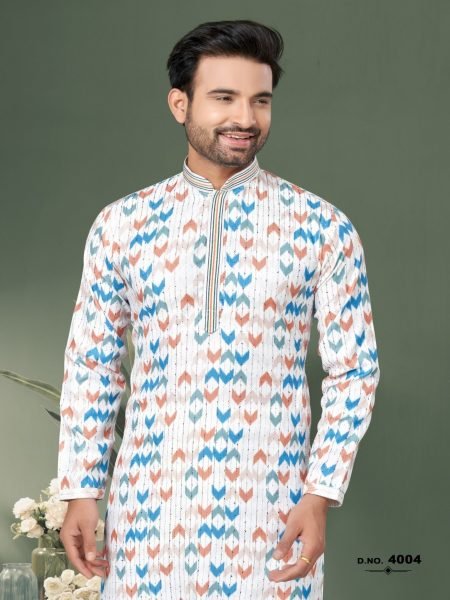 New Designs Heavy Cotton Digital Print with Sequance, Thread and Pintex Work Wedding Kurta Pajama Kurta Pajama Wholesale