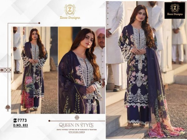 New Ethnic Wear Cotton Rayon Heavy Embroidered Suit with Muslin Lawn Digital Dupatta Pakistani Suits Wholesale