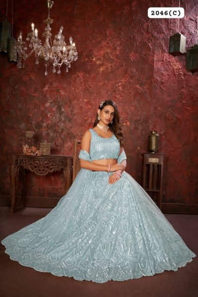 New Exclusive Embroidery Sequence Work  Lehenga Choli  Bridal Lehenga Choli