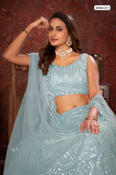 New Exclusive Embroidery Sequence Work  Lehenga Choli  Bridal Lehenga Choli