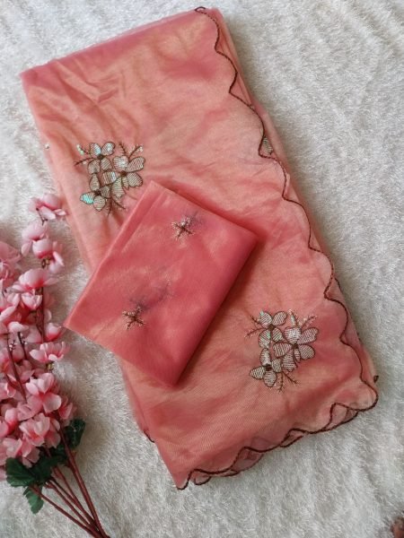 New Fashion Arrival by Royal Export Original Jimmy Choo Saree with Embroidery Work Silk Blouse Popular Traditional Party Wear Saree Collection 2025 JIMMY CHOO SAREE