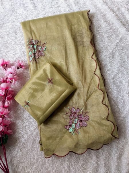 New Fashion Arrival by Royal Export Original Jimmy Choo Saree with Embroidery Work Silk Blouse Popular Traditional Party Wear Saree Collection 2025 JIMMY CHOO SAREE