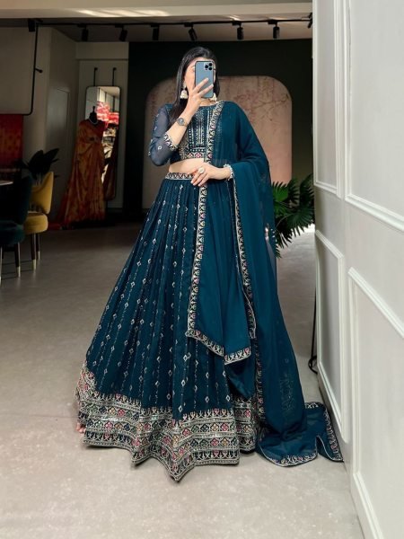 New Georgette Sequence And Embroidery Work Lehenga Choli  Designer Lehenga Choli