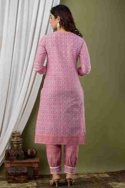 New Jaipuri Cotton Printed Kurti with Pant Kurti With Bottom Wholesale