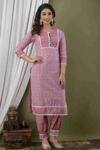 New Jaipuri Cotton Printed Kurti with Pant Kurti With Bottom Wholesale