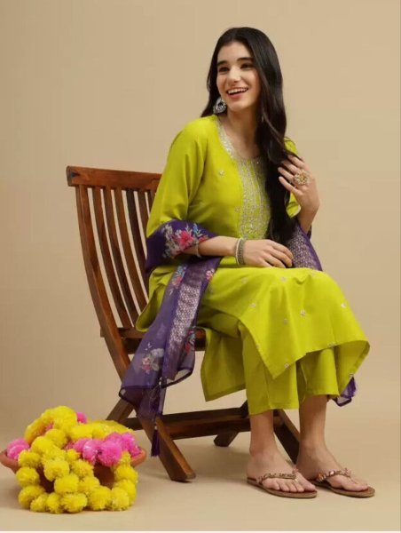 Viscose silk kurti With duptta and bottom set 3 Piece Kurti Set